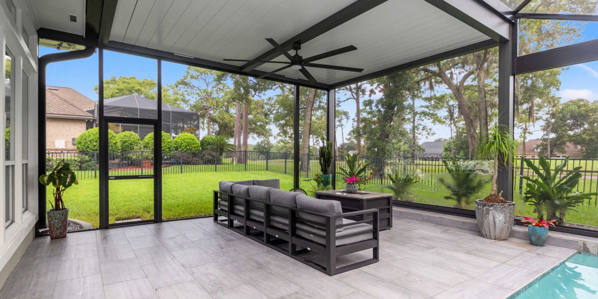 Screened porch enclosure in Jacksonville, FL by Impact Enclosures