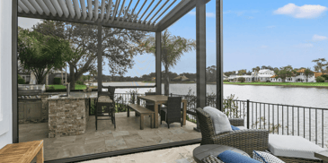 Motorized Screens on Pergola Cover for Jacksonville Outdoor Kitchen Cost