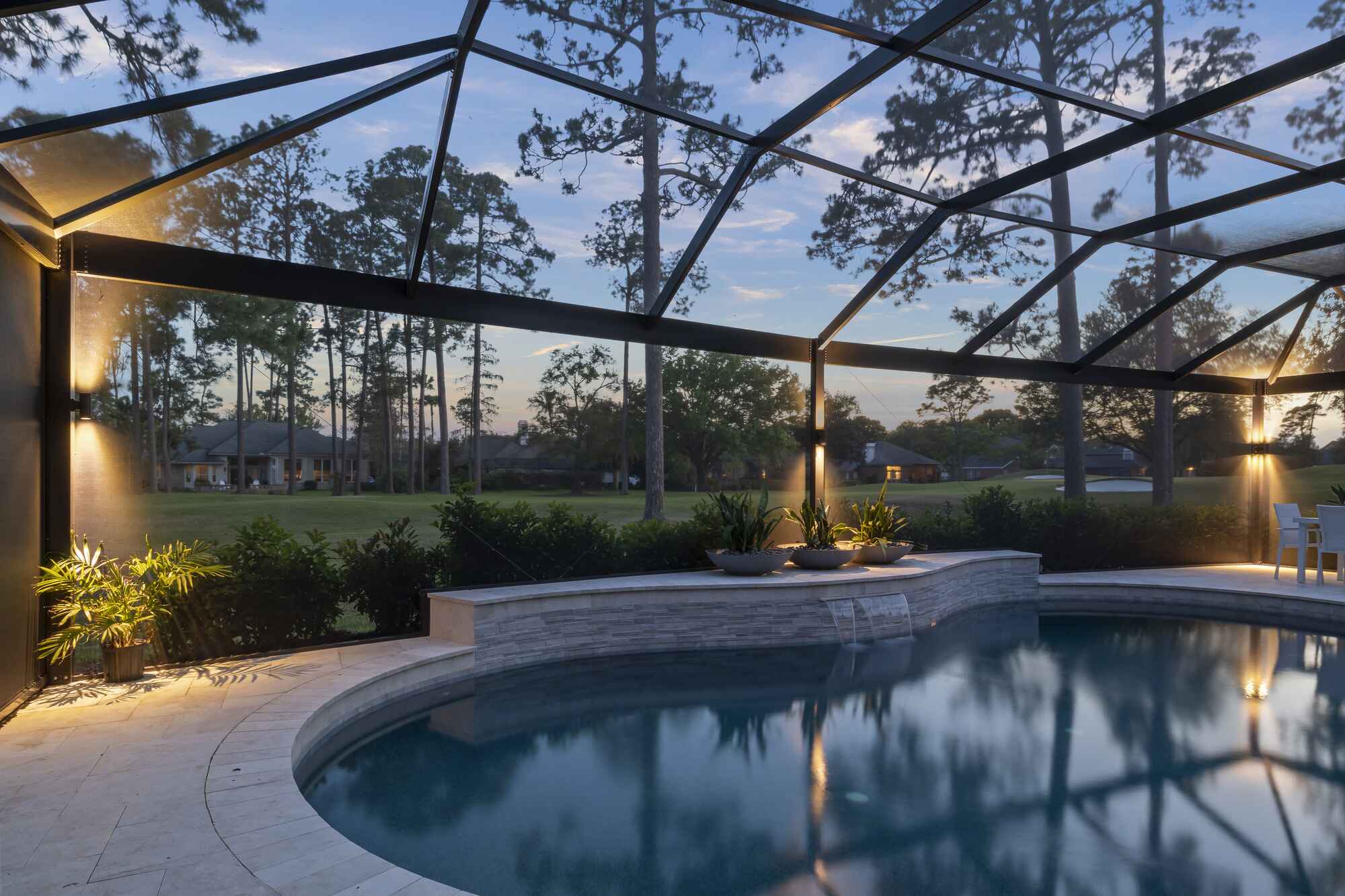 St Johns Florida Screen Enclosure Sconce Lighting by Impact Enclosures-1