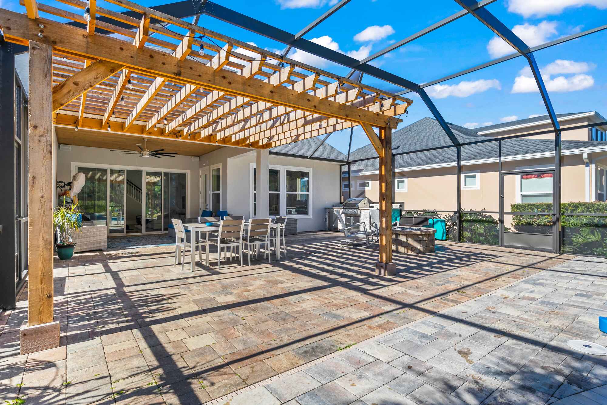 Jacksonville Wood Pergola on Patio