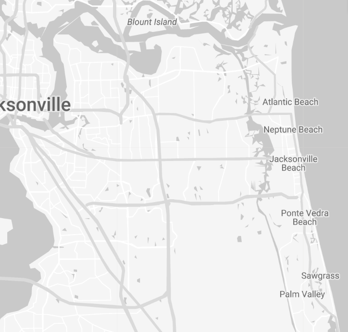 Map of Jacksonville Beaches in Florida