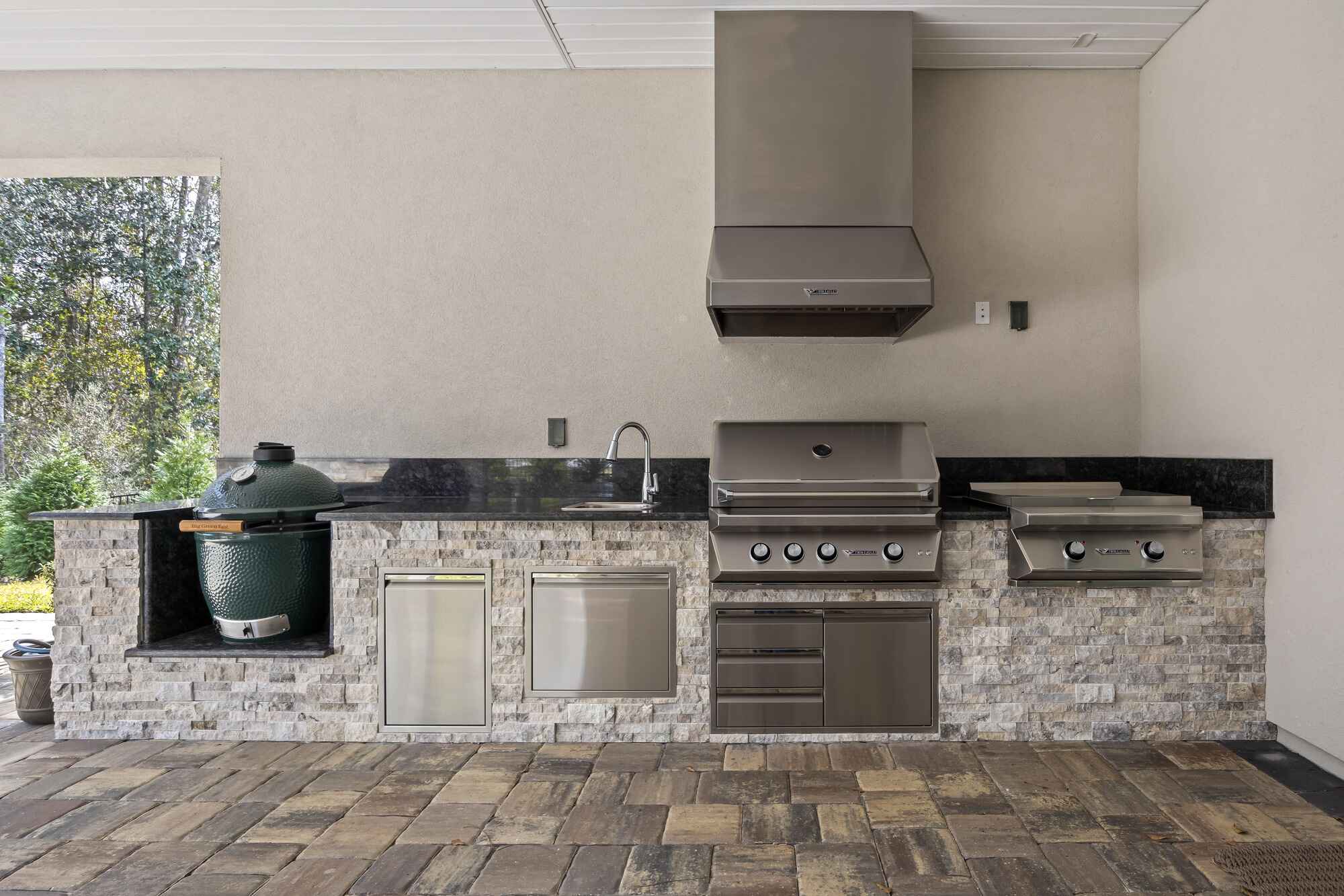 Outdoor Kitchen in Jacksonville with Custom Smoker and Stainless Steel Appliances Outdoor Kitchen in Jacksonville with Custom Smoker and Stainless Steel Appliances
