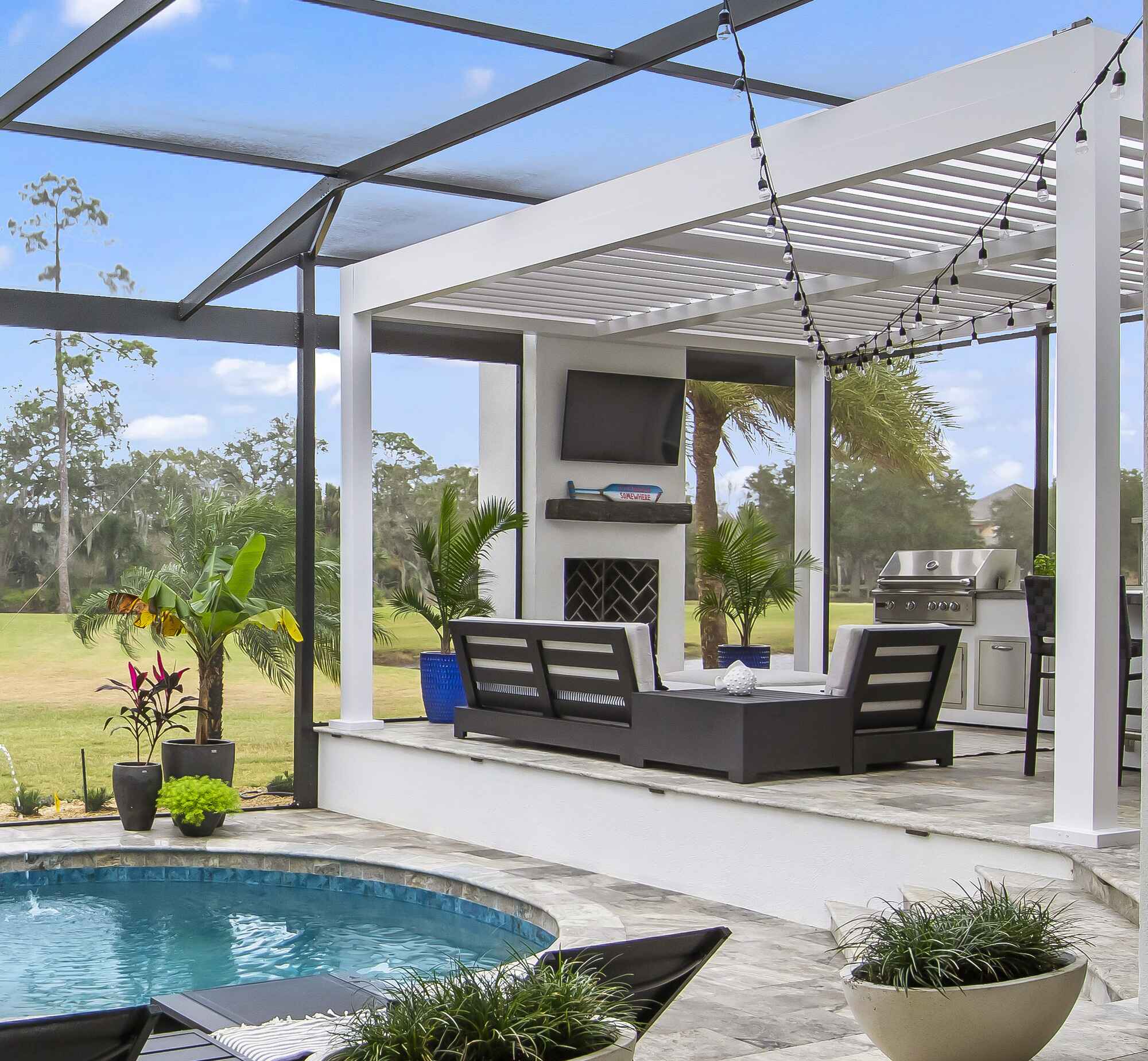 Jacksonville Motorized Pergola and Pool Screen Enclosure