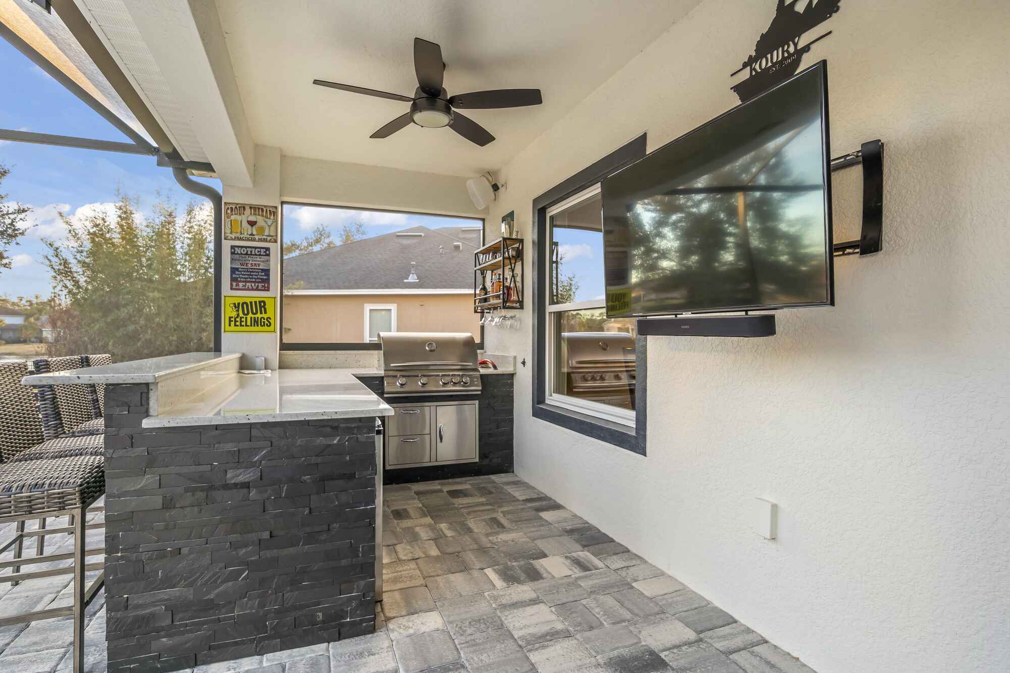 Outdoor Kitchen with Bar