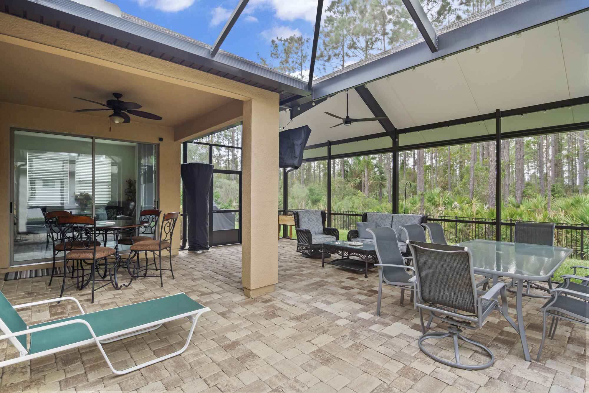 Screen Room with Stone Patio