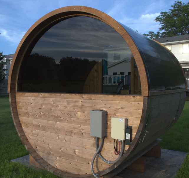 back of barrel sauna